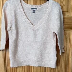 Chelsea28 Soft Cream V-Neck Sweater